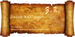 Zwick Kájusz névjegykártya
